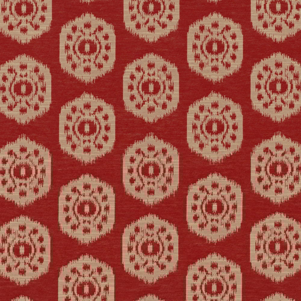 Thibaut W74140 CIRCLE IKAT Red Fabric