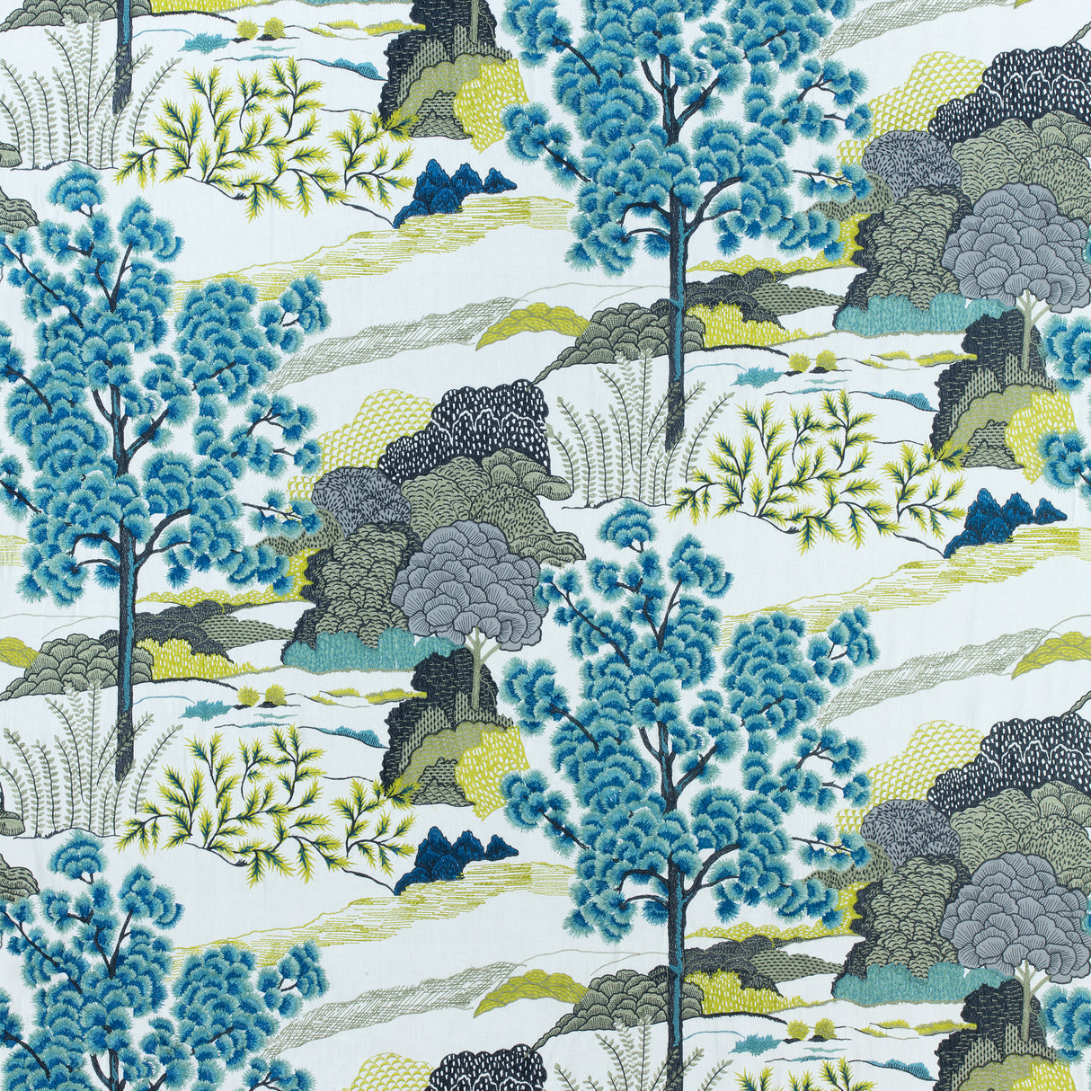 Thibaut W785000 DAINTREE EMBROIDERY Bluemoon Fabric