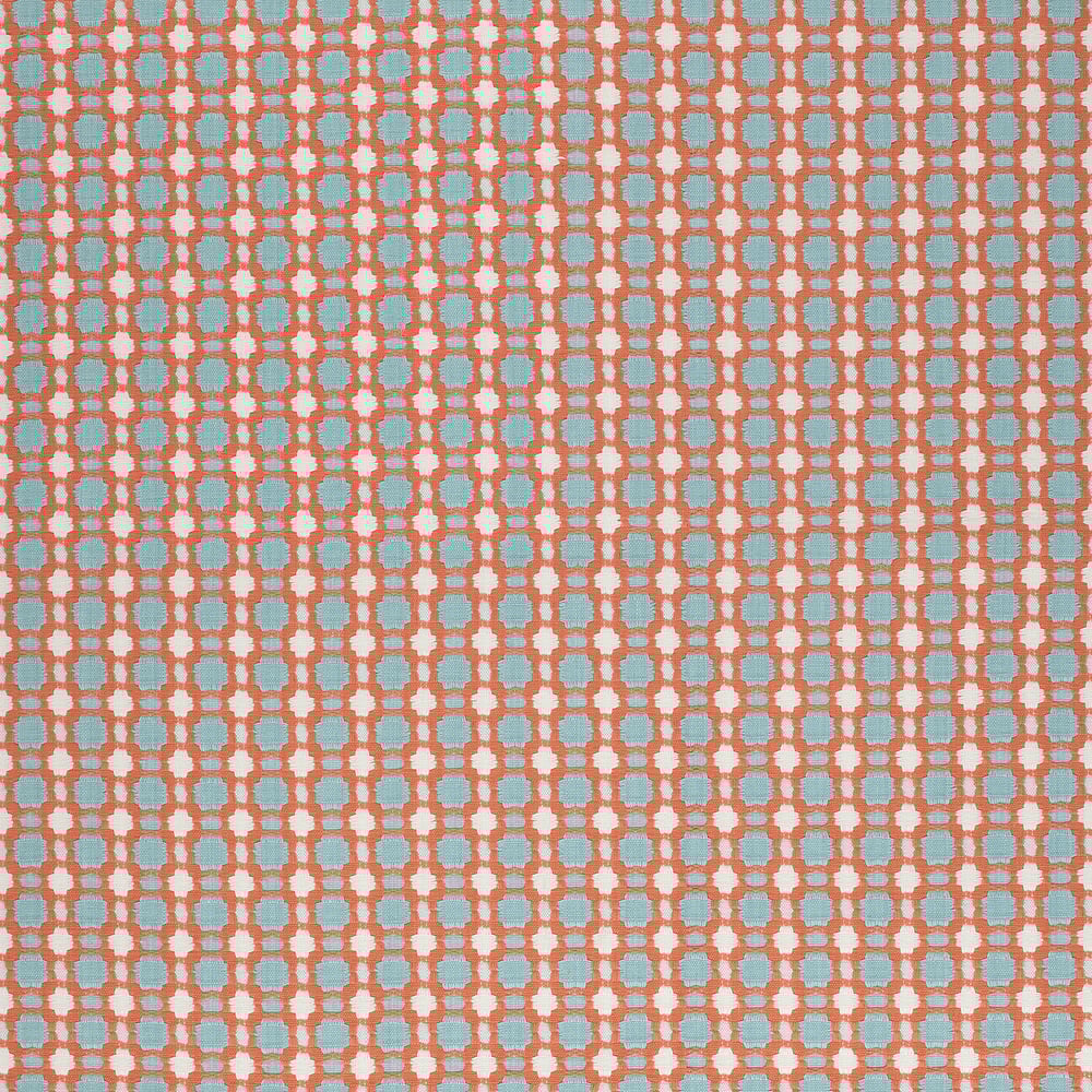 Thibaut W79617 DELILAH Coral and Aqua Fabric