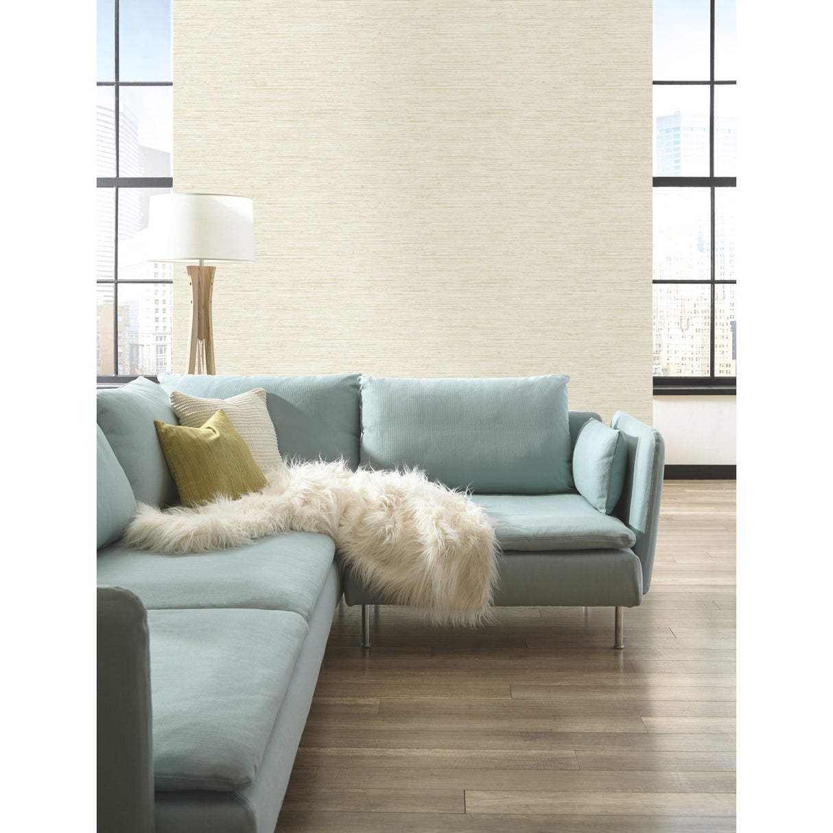 York WB5501 Grasscloth White Wallpaper