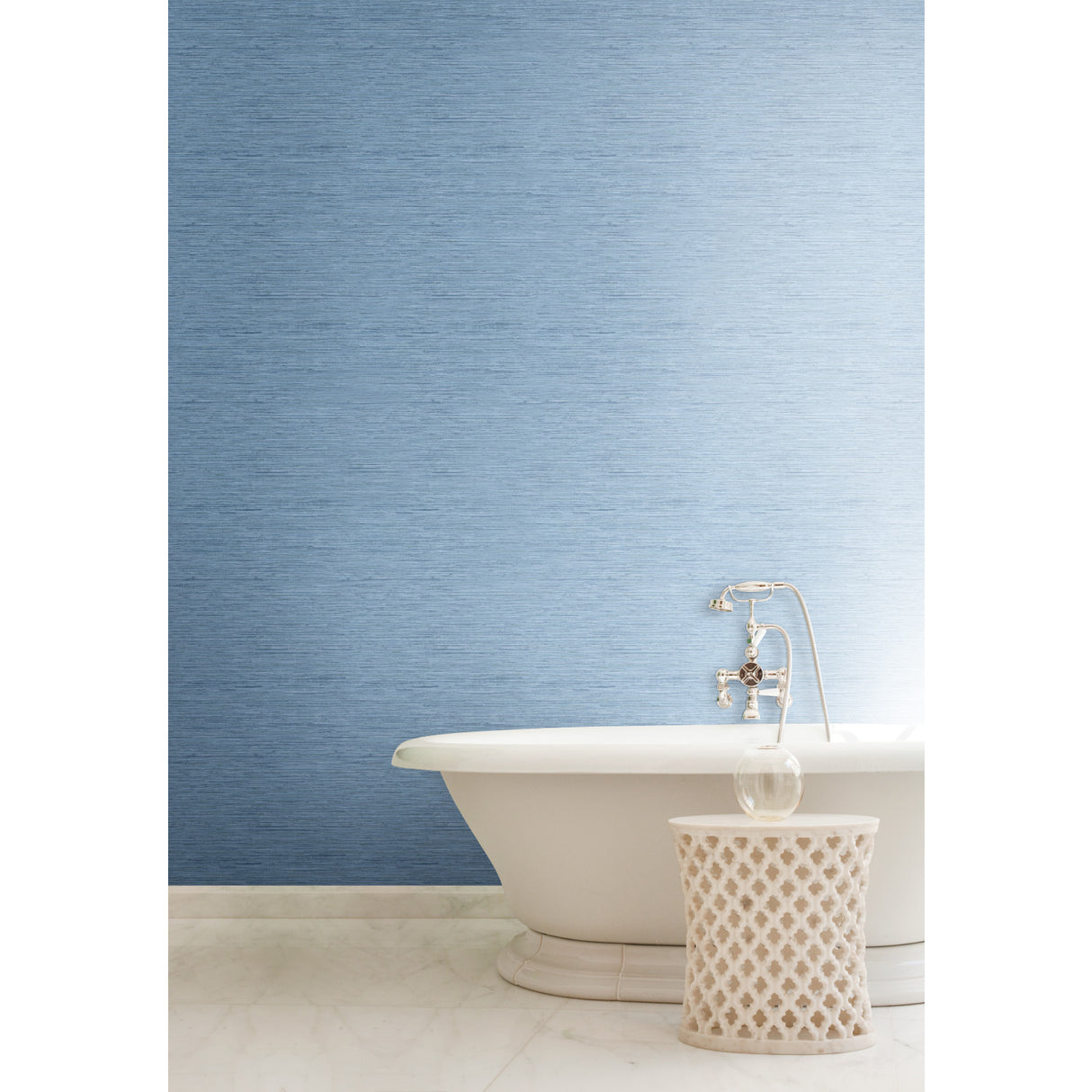 York WB5504 Horizontal Grasscloth Light Blue Wallpaper