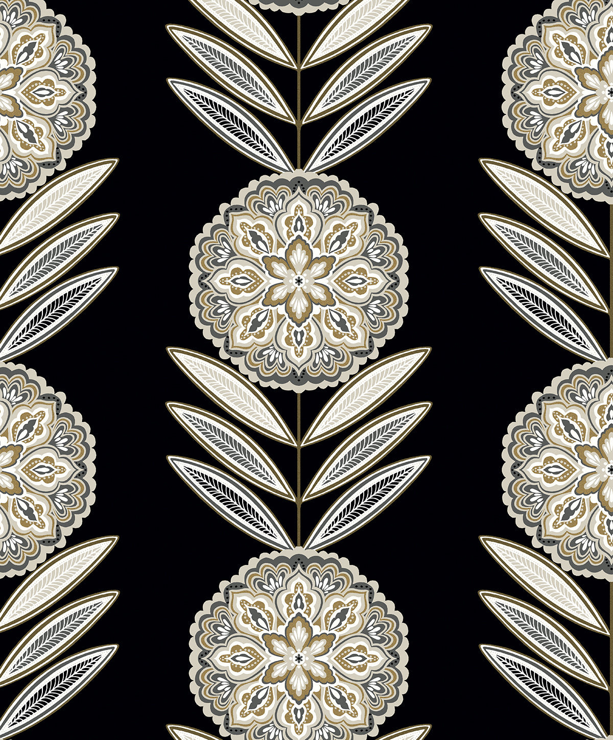 Seabrook Designs WH41105 Belle Floral Stripe Wallpaper