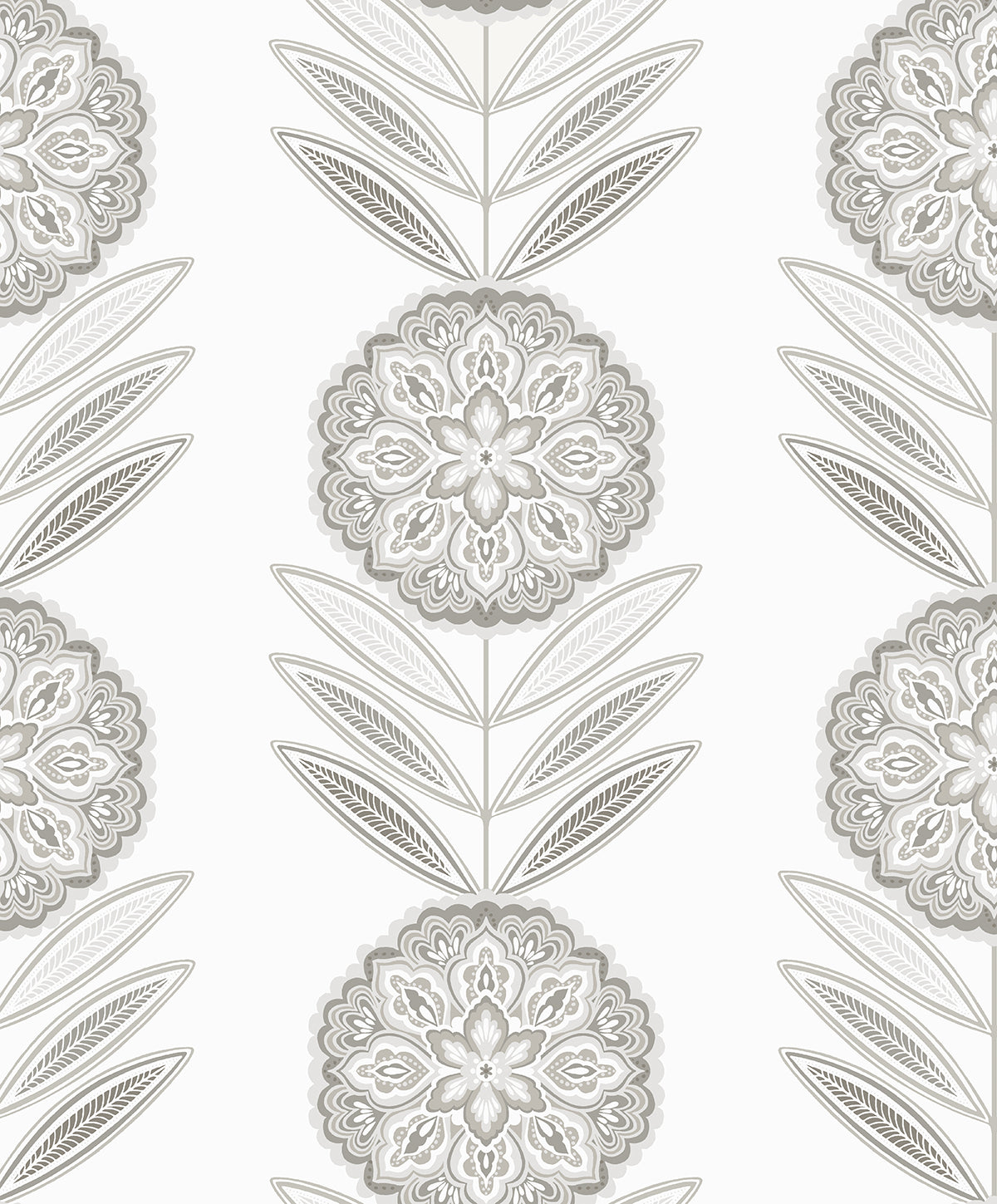 Seabrook Designs WH41108 Belle Floral Stripe Wallpaper