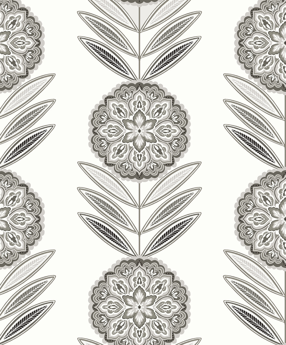 Seabrook Designs WH41118 Belle Floral Stripe Wallpaper