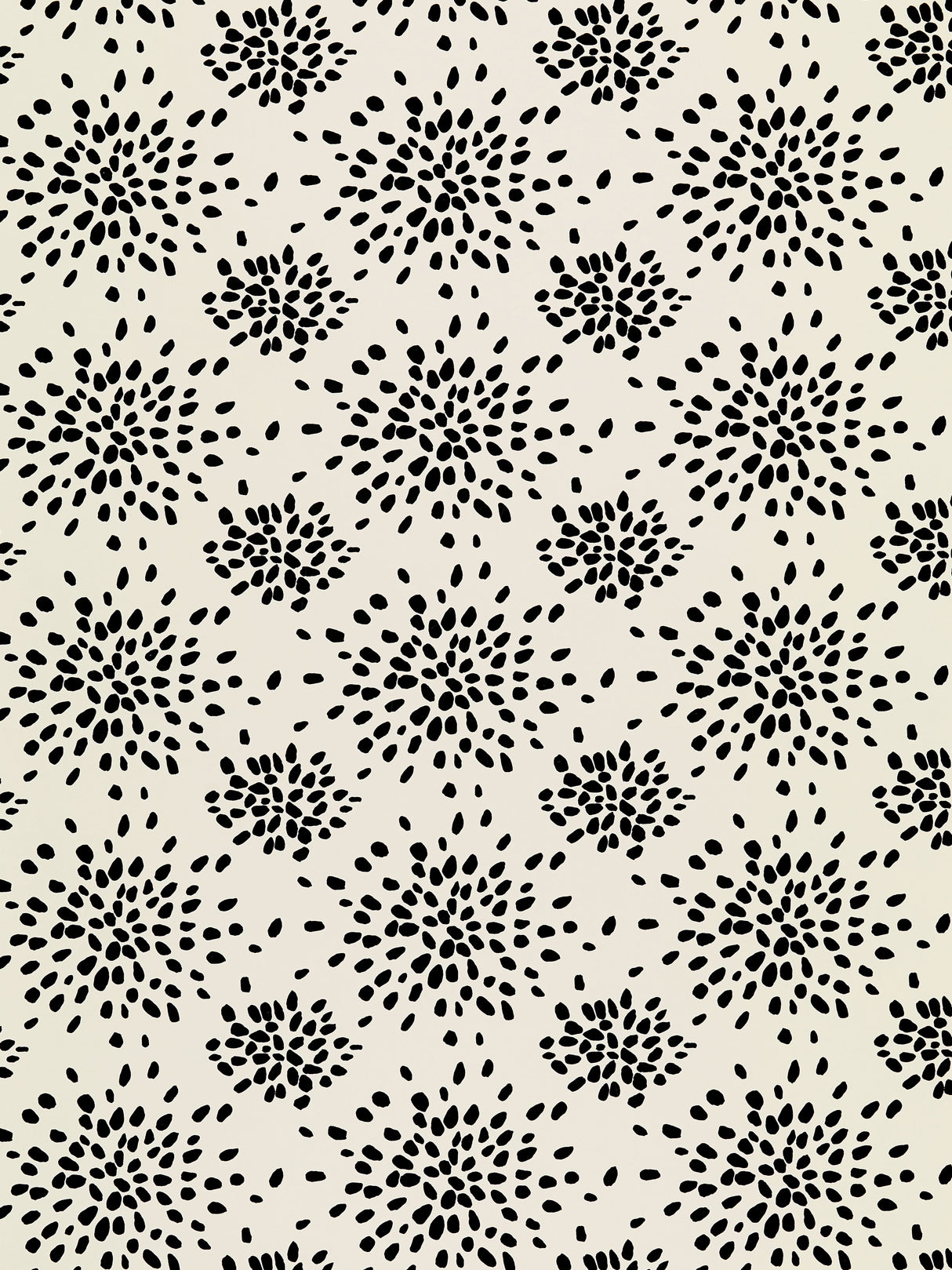 Scalamandre WHN000EP1020 BLACK ON OFF-WHITE FIREWORKS WALLPAPER - Eade's Wallpaper