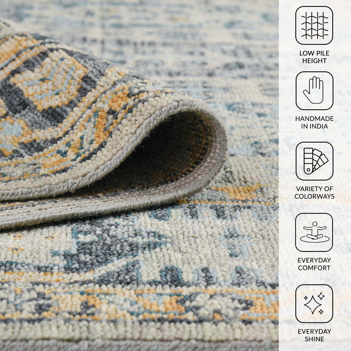 Amer Rugs WIL-9 Willow Southwestern Tribal /Aqua Area Rug