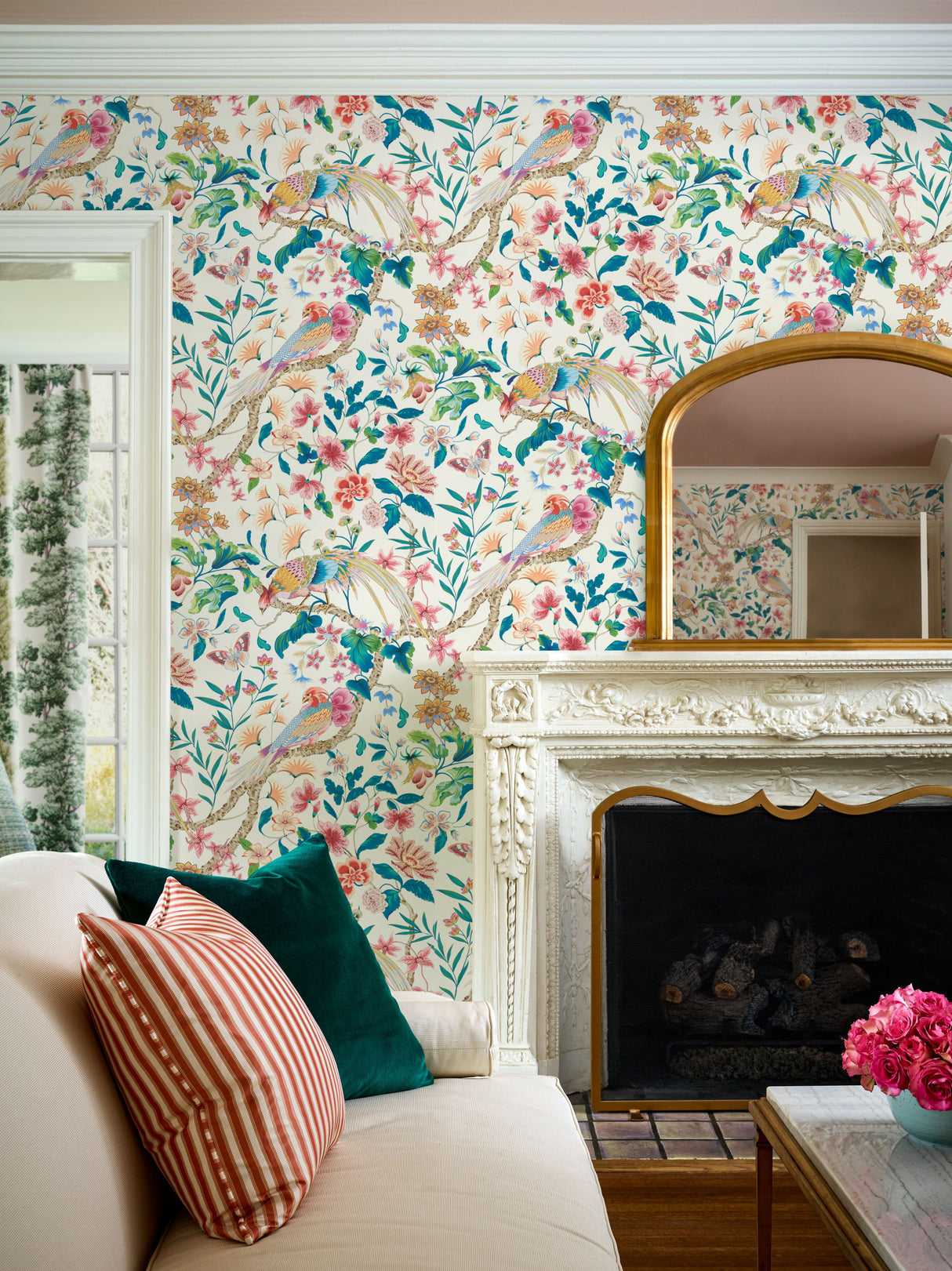 Scalamandre WJR00056822D PERENNIAL GARDEN BOTANY BAY - WALLPAPER - Eade's Wallpaper