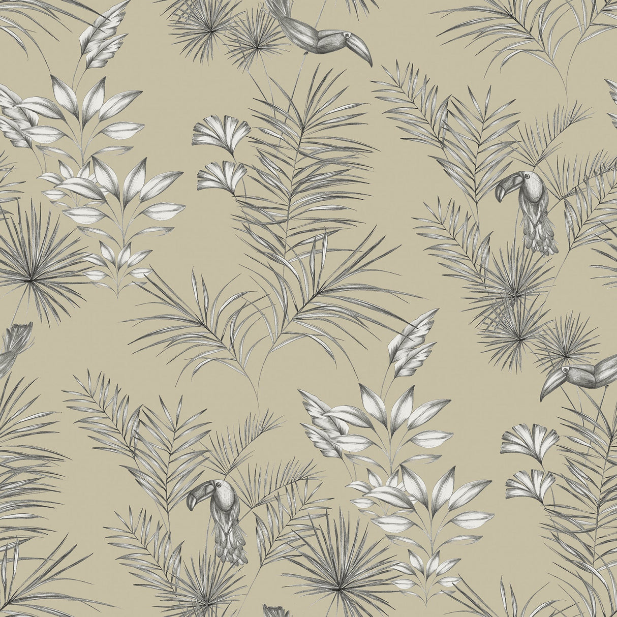 Ohpopsi WLD53112W Shelly Grey Toucan Toile Wallpaper