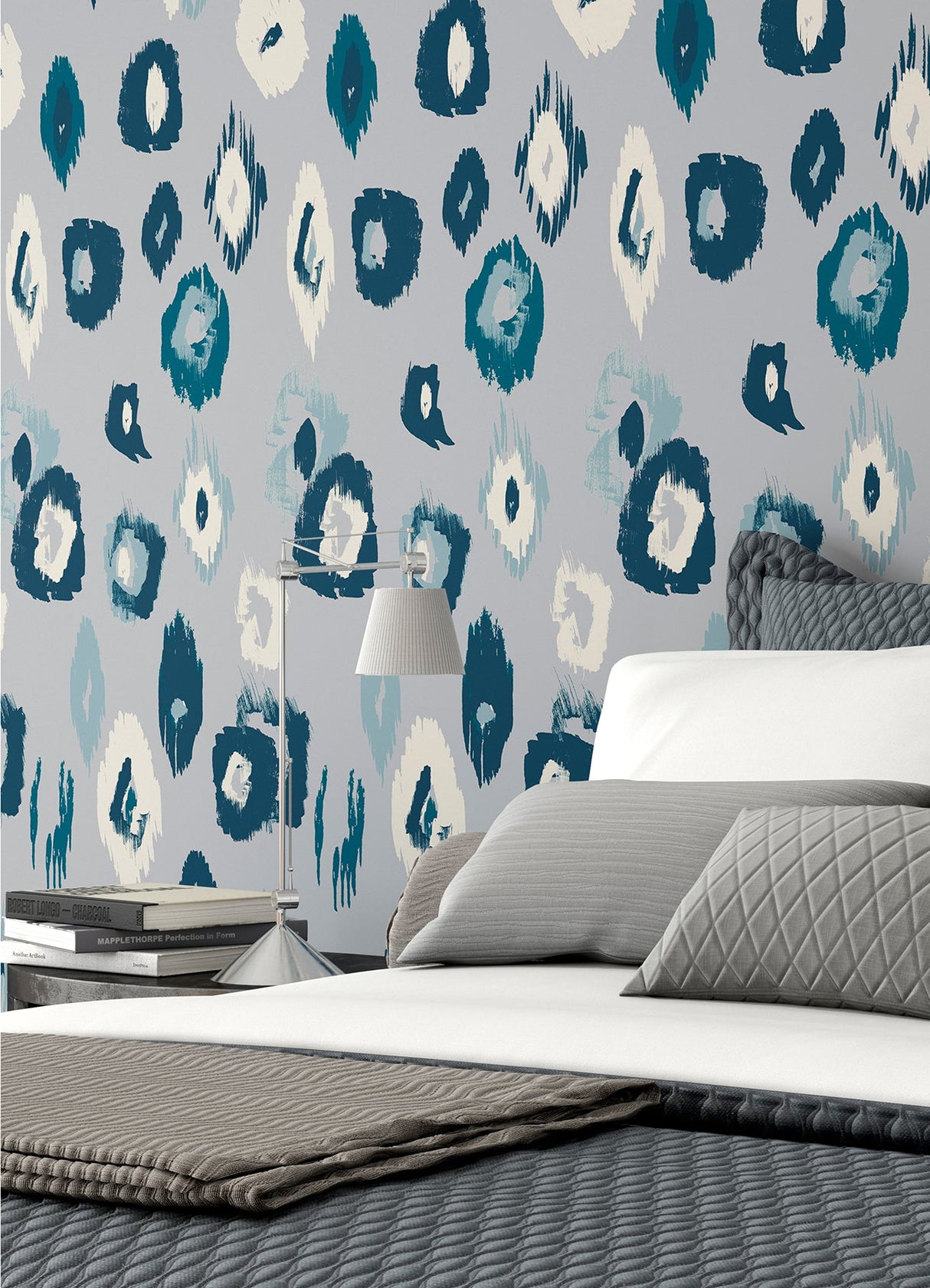 Ohpopsi WLD53120W Amara Blue Animal Ikat Wallpaper