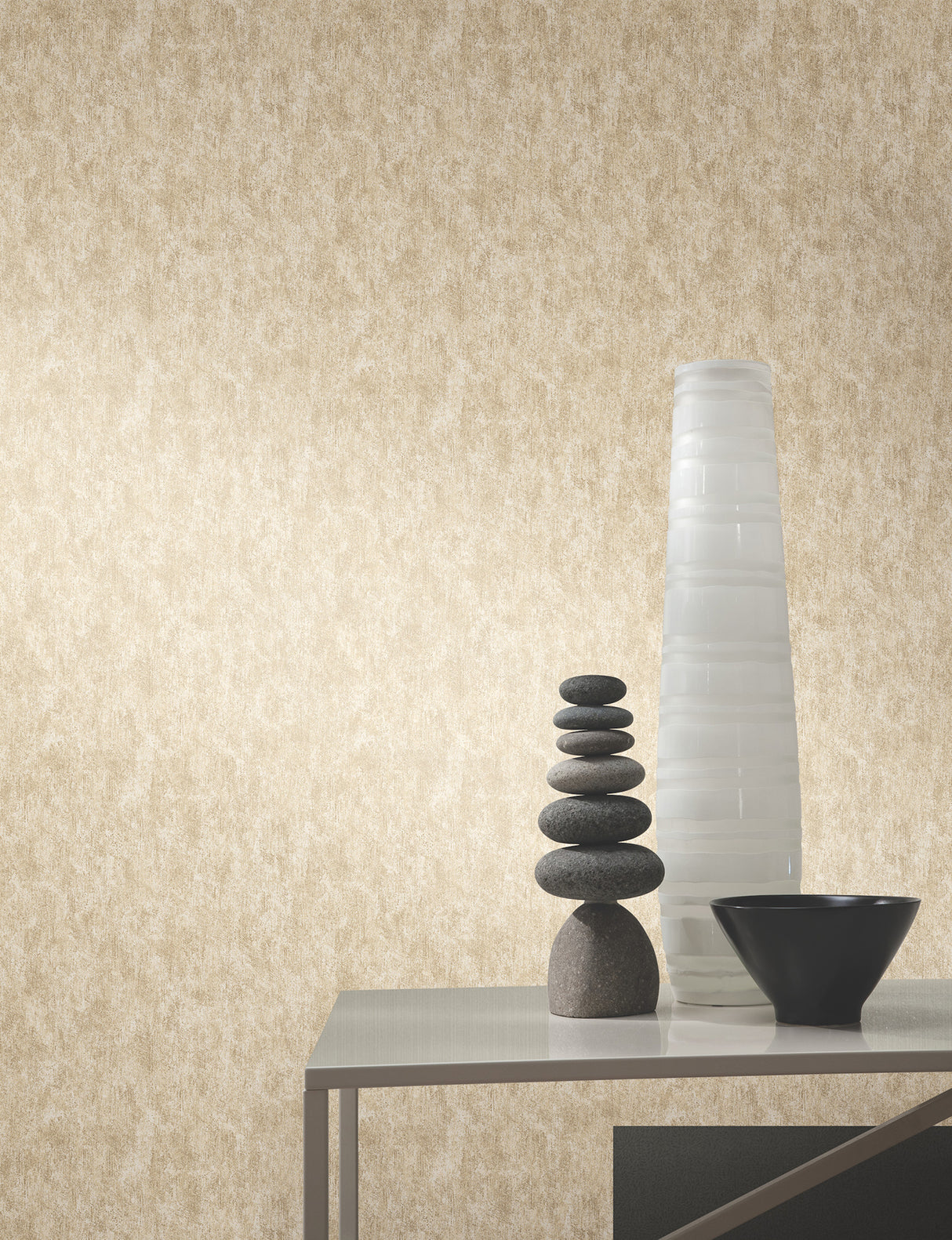 York WP-1157 Shimmering Patina Beige & Brass Wallpaper