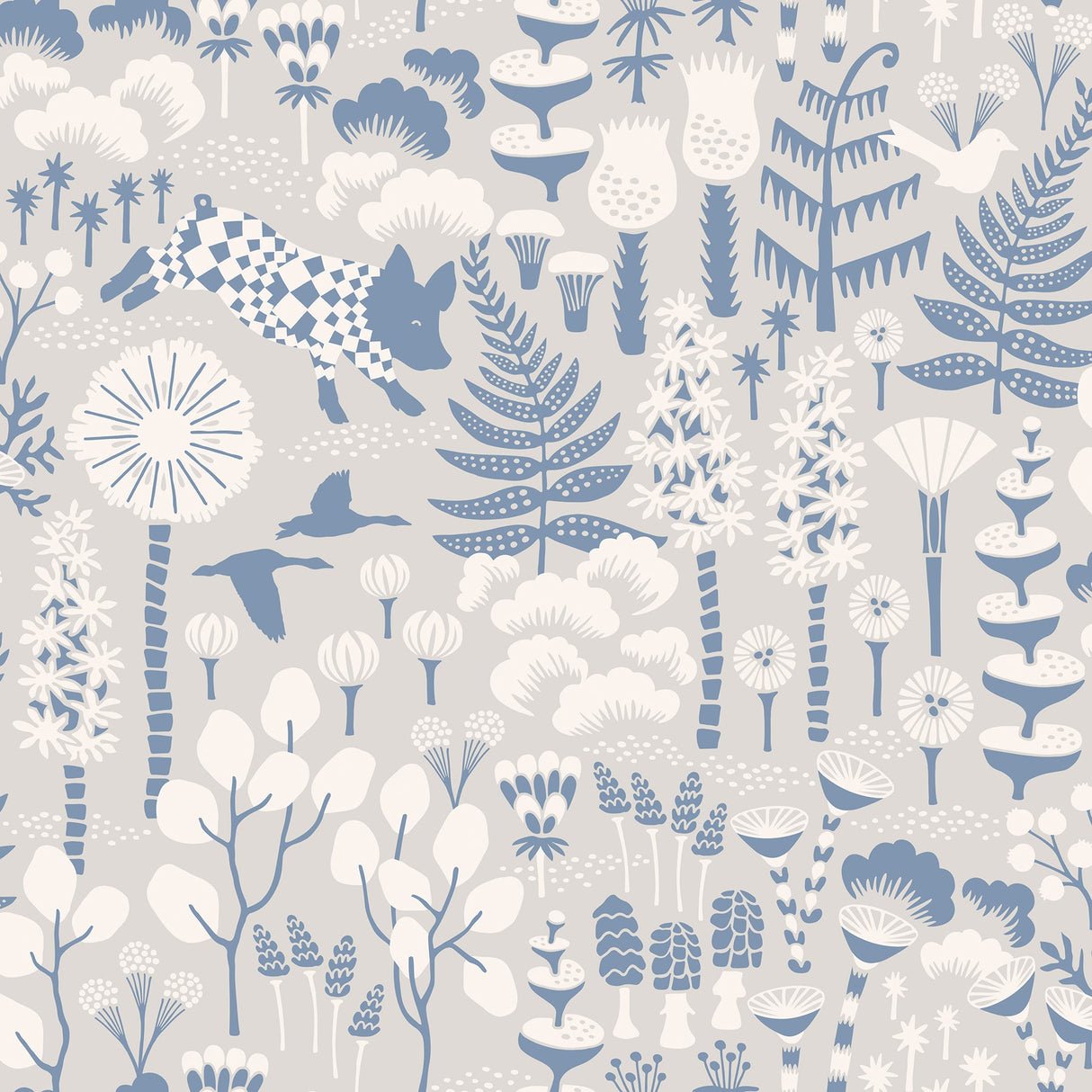 Wall Vision WV1454 Hoppet Grey Folk Wallpaper