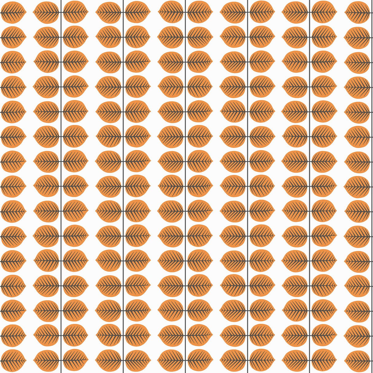 Wall Vision WV1754 Berså Orange Leaf Wallpaper