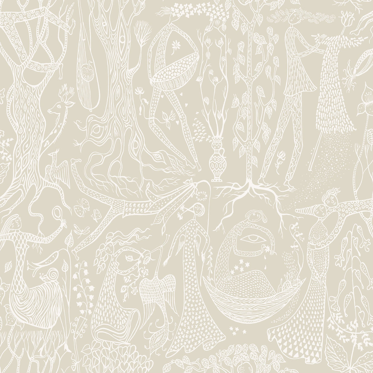 Wall Vision WV1763 Poem d ´Amour Taupe Folk Wallpaper