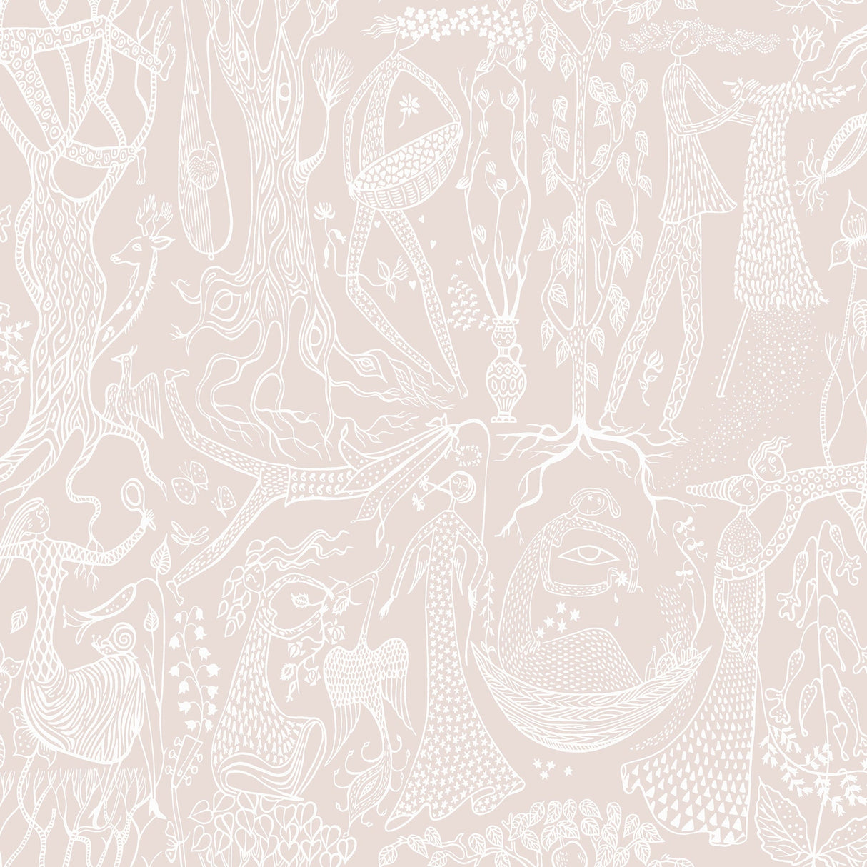 Wall Vision WV1764 Poem d ´Amour Blush Folk Wallpaper
