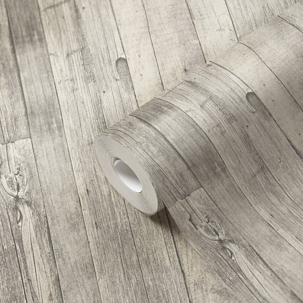 Galerie WW22212 Beige Cream Grey Reclaimed Wood Effect Motif - Eade's Wallpaper