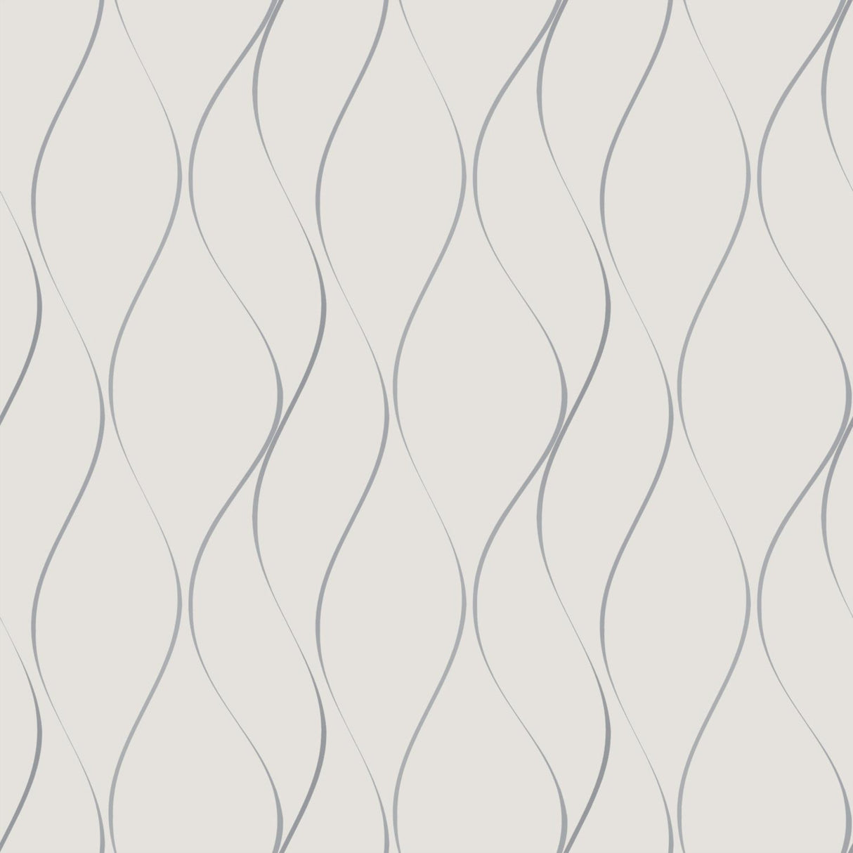 York Y6201401 Wavy Stripe Off White & Silver Metallic Wallpaper