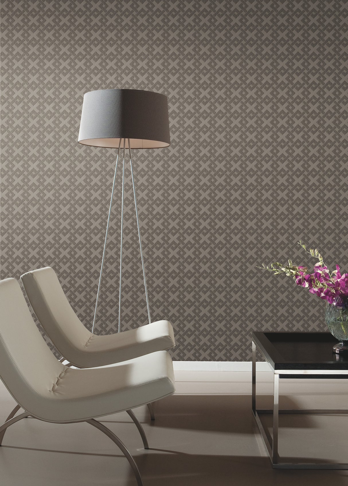 York Y6220503 Trellis a Go Black Wallpaper