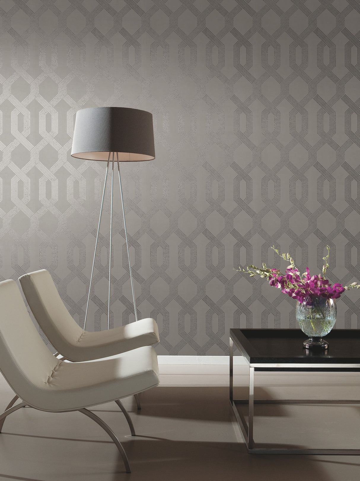 York Y6221204 Viva Lounge Silver Metallic Wallpaper