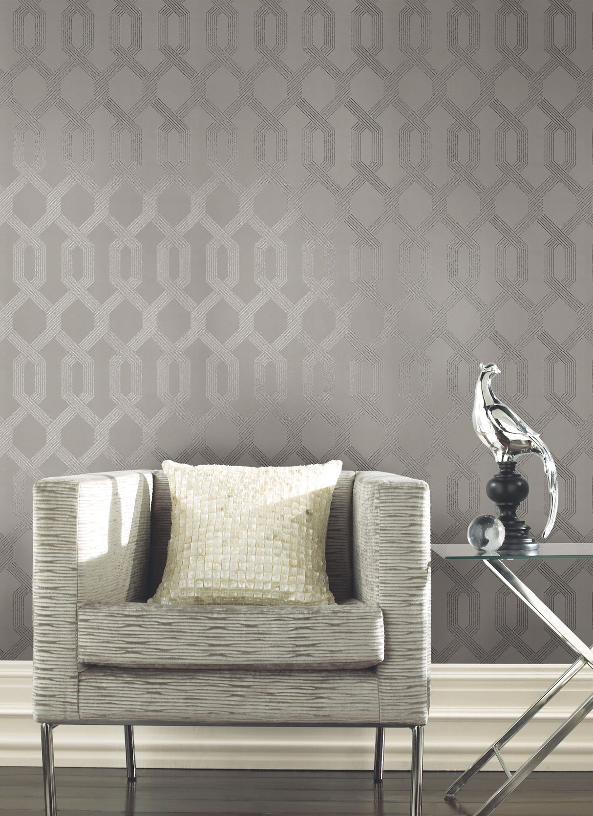 York Y6221204 Viva Lounge Silver Metallic Wallpaper