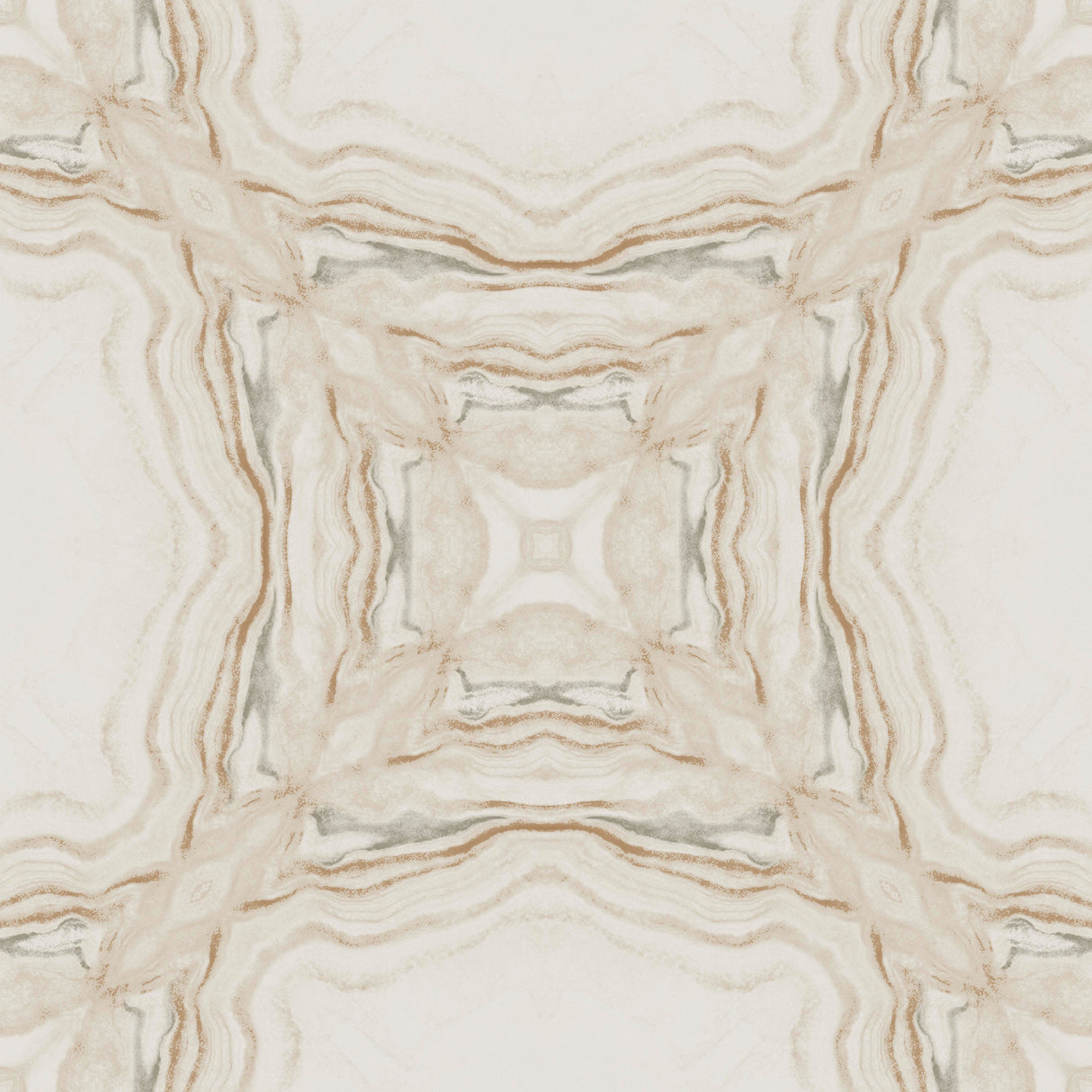 York Y6230603 Stone Kaleidoscope Cream & Charcoal Metallic Wallpaper