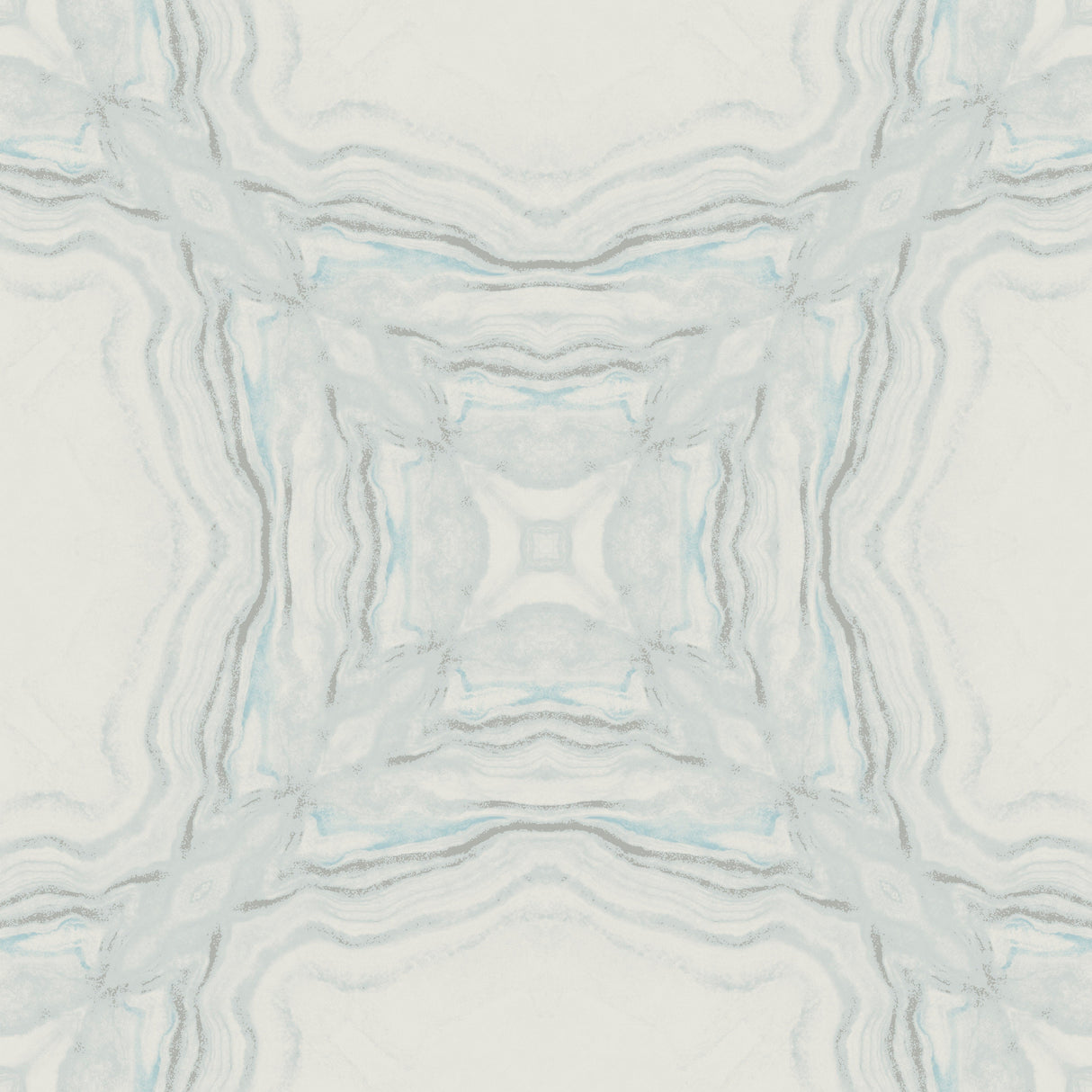 York Y6230604 Stone Kaleidoscope Blue Metallic Wallpaper