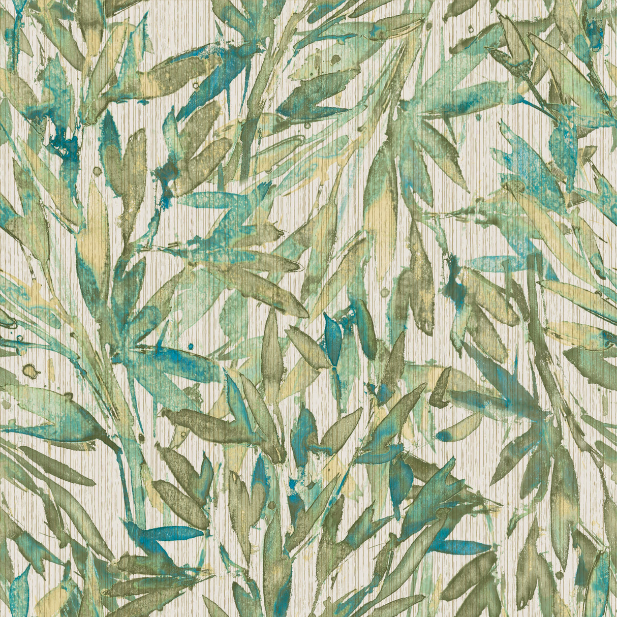 York Y6230705 Rainforest Leaves Teal Wallpaper