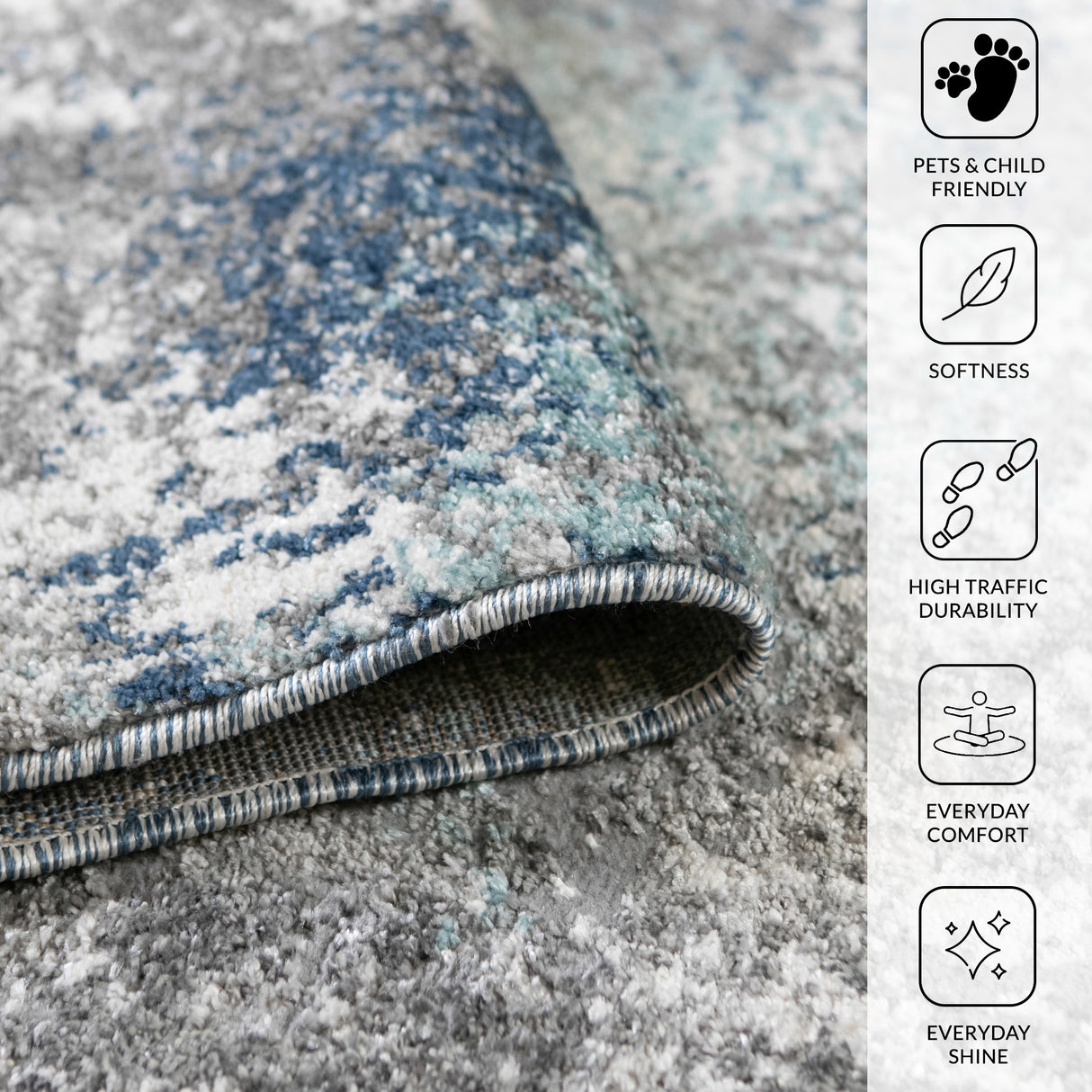 Amer Rugs YAS-7 Yasmin Contemporary /Light Blue Area Rug