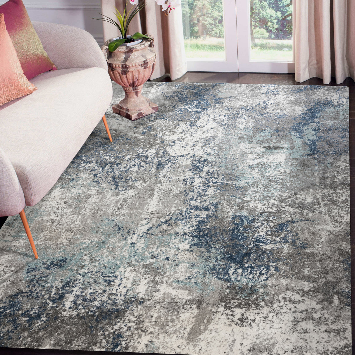 Amer Rugs YAS-7 Yasmin Contemporary /Light Blue Area Rug