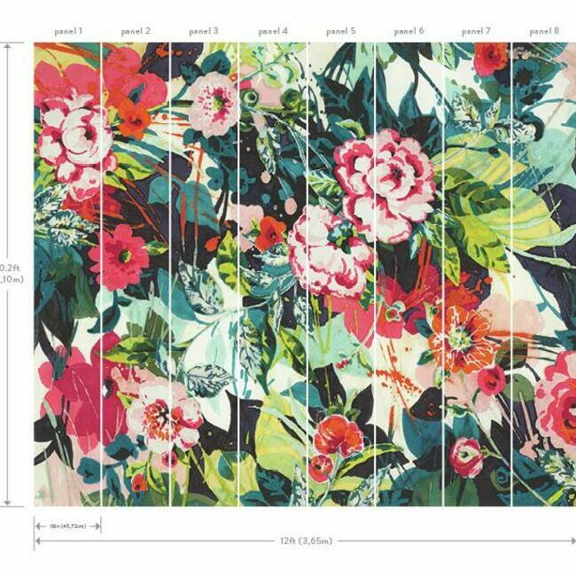 York MU0218M Pop Floral Wall Mural - Eade's Wallpaper