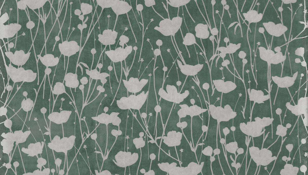Eade’s Shimmering Poppies Green & Silver