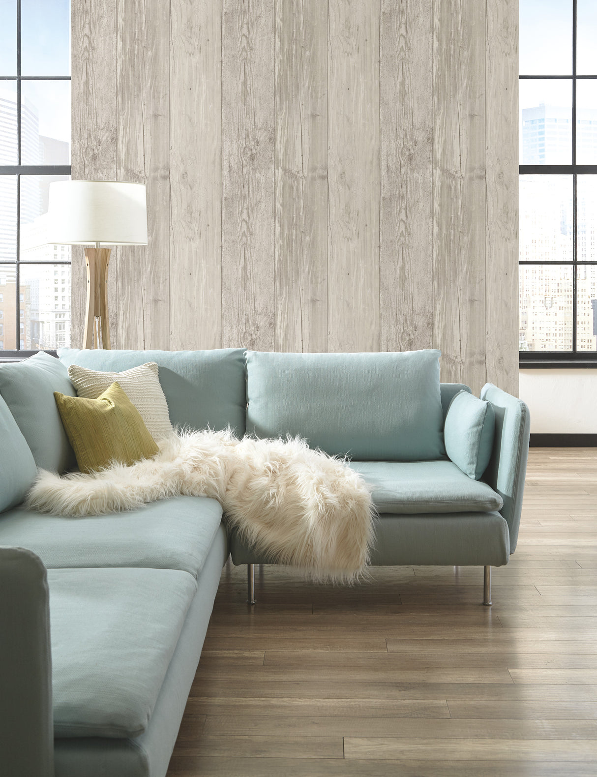 York ZB3347 Wide Wooden Planks Grey & Black Wallpaper