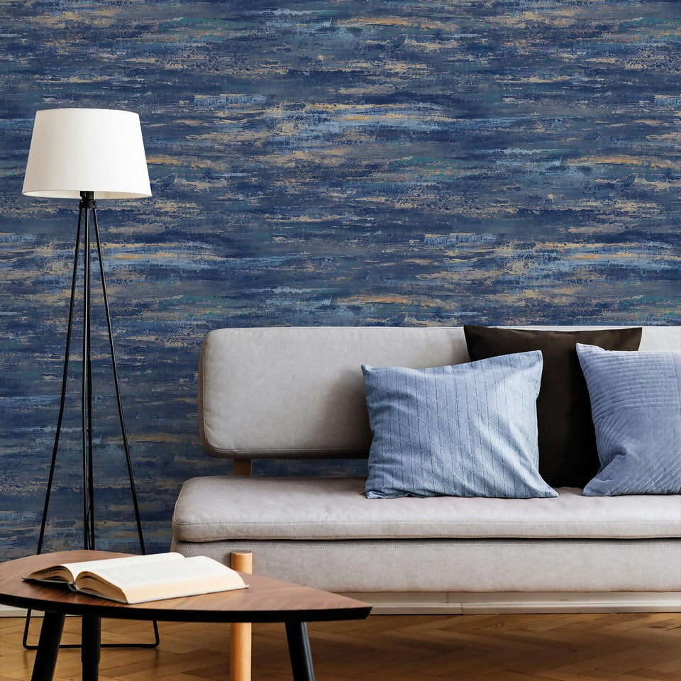 Galerie Arcadia Horizontal Plain Blue Wallpaper ARA68102