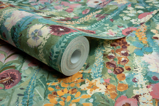Galerie Inia Classical Floral All-over Pink Wallpaper INA746