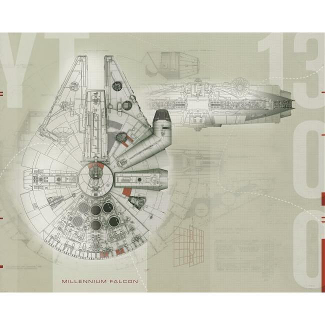 RoomMates JL1401M Star Wars Millennium Falcon ML Wall Mural - Eade's Wallpaper