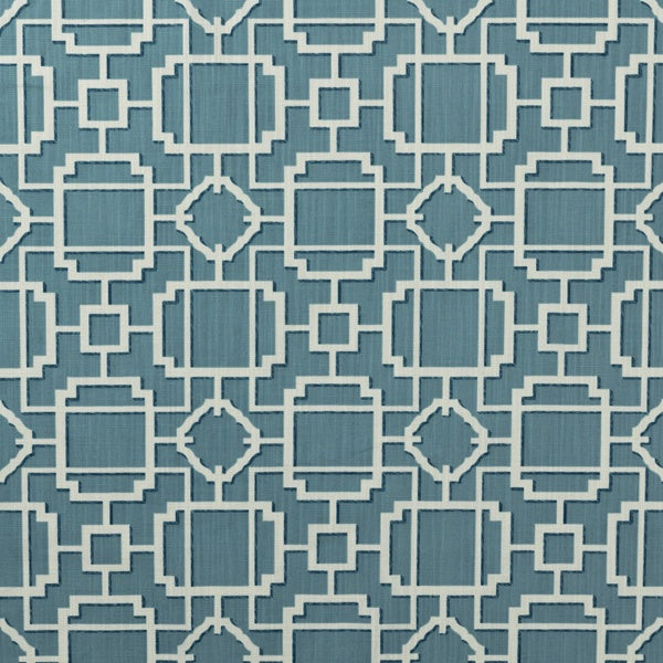 Mitchell MDS FF-2106-17 Contemporary,Trellis Ming-Azure - Eade's Wallpaper
