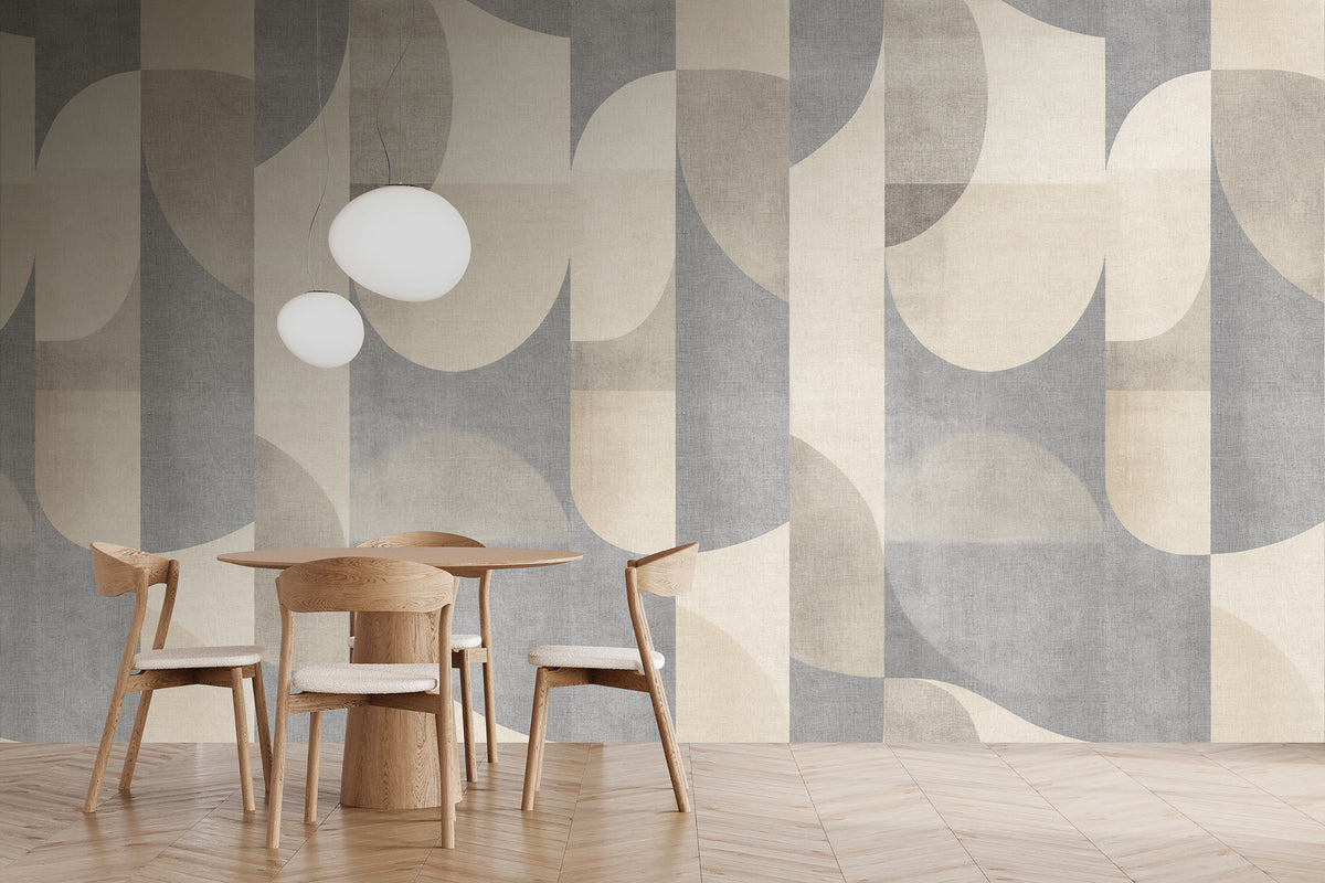 Veer Decor Abstract Arch Greige Wallpaper Mural VRTND91-290