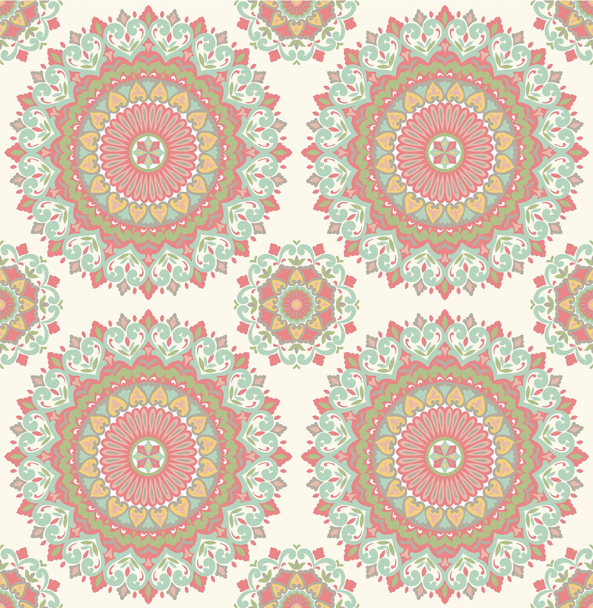 A-Street Prints 1014-001801 Gemma Aqua Boho Medallion Wallpaper