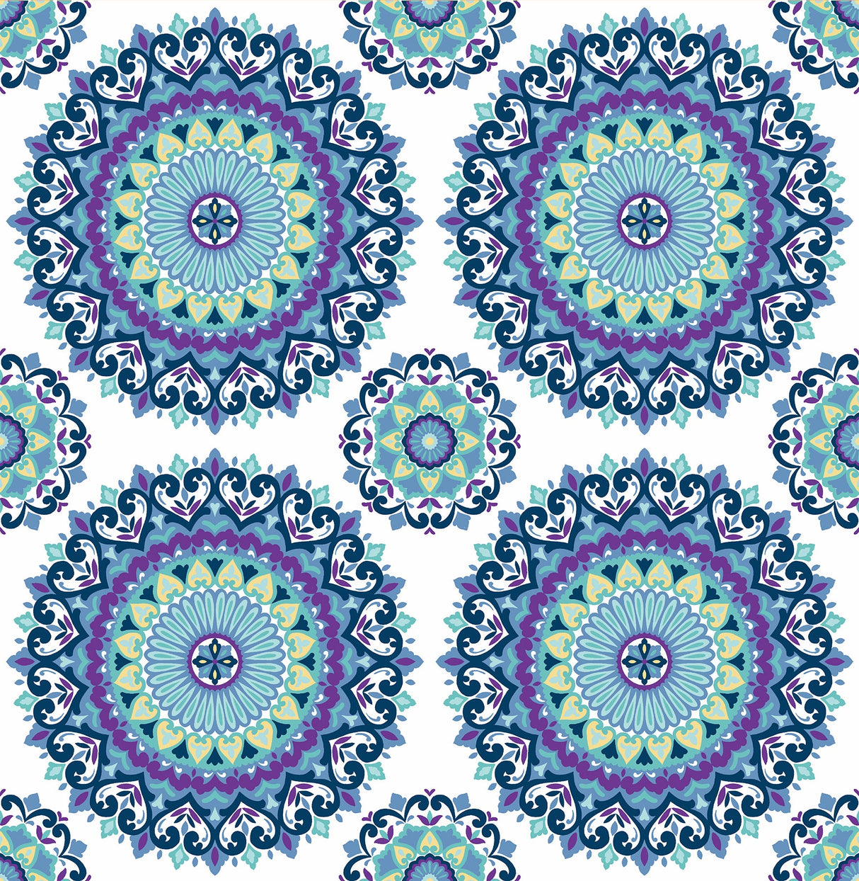 A-Street Prints 1014-001802 Gemma Indigo Boho Medallion Wallpaper