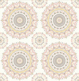 A-Street Prints 1014-001805 Gemma Light Pink Boho Medallion Wallpaper