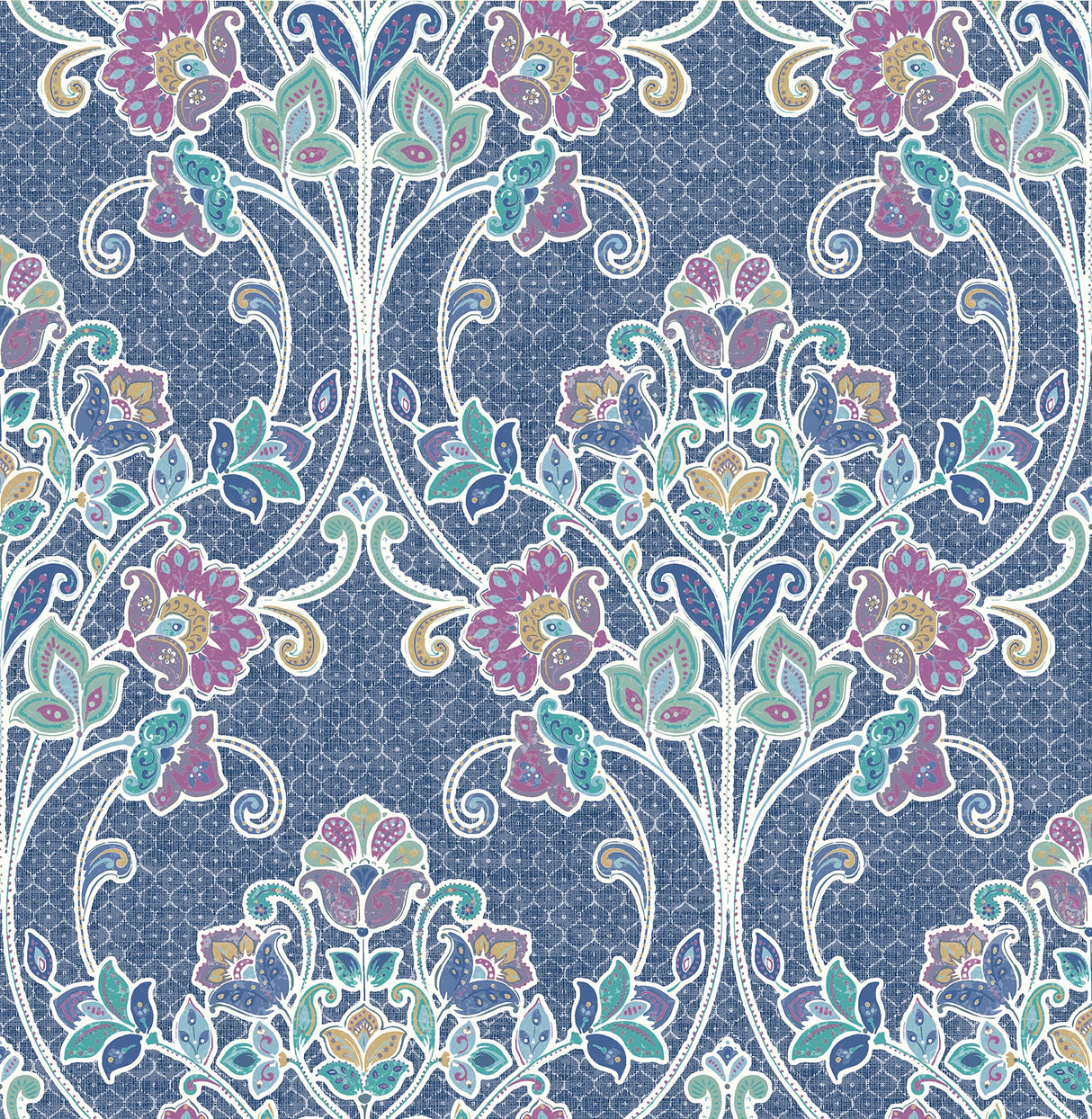 A-Street Prints 1014-001807 Willow Indigo Nouveau Floral Wallpaper