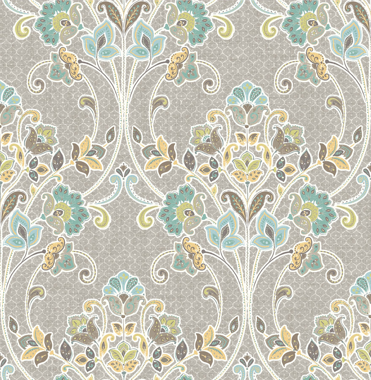 A-Street Prints 1014-001810 Willow Grey Nouveau Floral Wallpaper