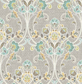 A-Street Prints 1014-001810 Willow Grey Nouveau Floral Wallpaper