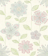 A-Street Prints 1014-001811 Maisie Green Batik Flower Wallpaper