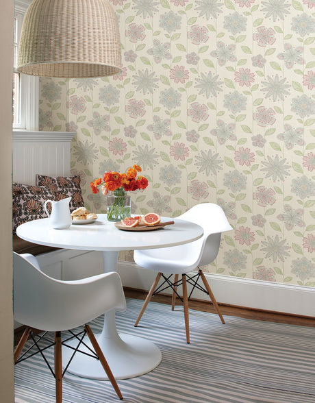 A-Street Prints 1014-001811 Maisie Green Batik Flower Wallpaper