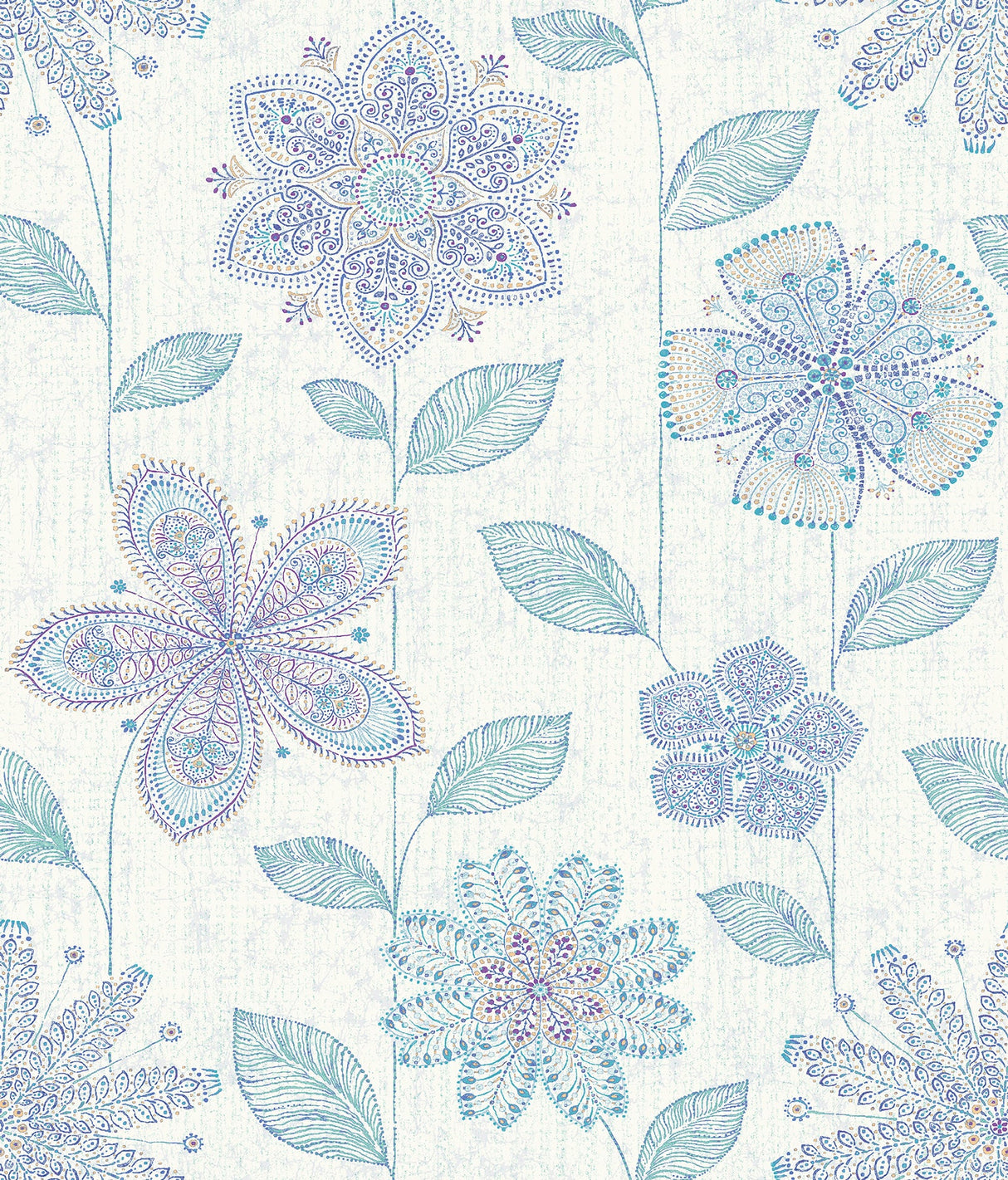 A-Street Prints 1014-001812 Maisie Indigo Batik Flower Wallpaper