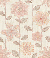 A-Street Prints 1014-001813 Maisie Coral Batik Flower Wallpaper