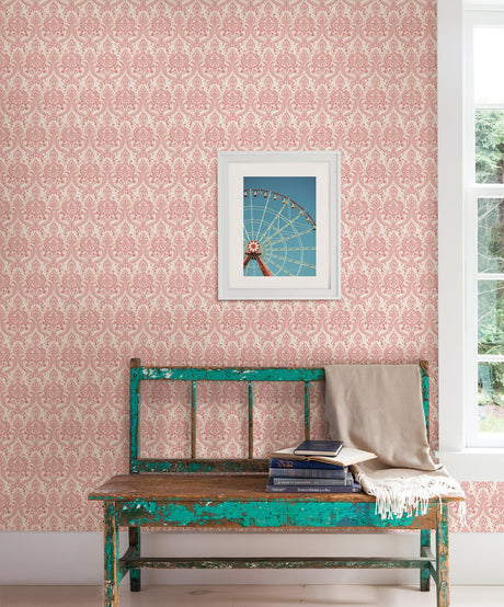 A-Street Prints 1014-001816 Waverly Red Petite Damask Wallpaper