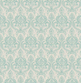 A-Street Prints 1014-001819 Waverly Turquoise Petite Damask Wallpaper