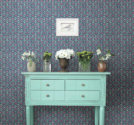 A-Street Prints 1014-001822 Free Spirit Indigo Floral Wallpaper