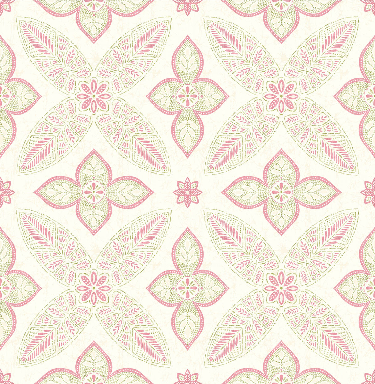 A-Street Prints 1014-001826 Off Beat Ethnic Pink Geometric Floral Wallpaper